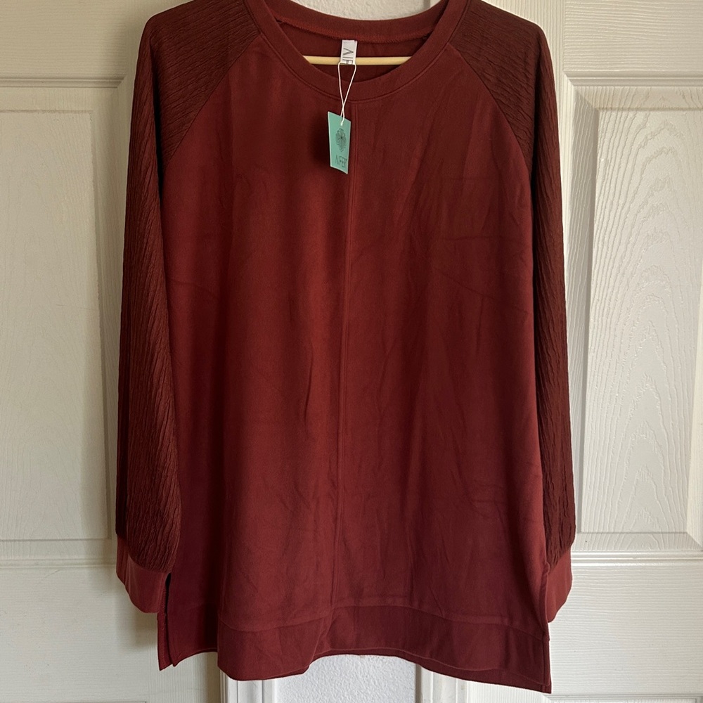 Aifer Red or Rust Sweatshirt Crewneck Long Sleeve